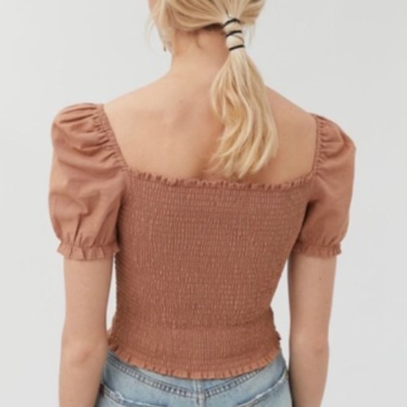 UO Sabrina Smocked Square Neck Top - Picture 6 of 6